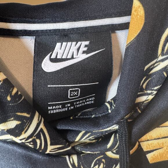 Nike Sportswear Icon Clash Chain Women Crop Top Hoodie Black Gold 2X - Picture 8 of 9